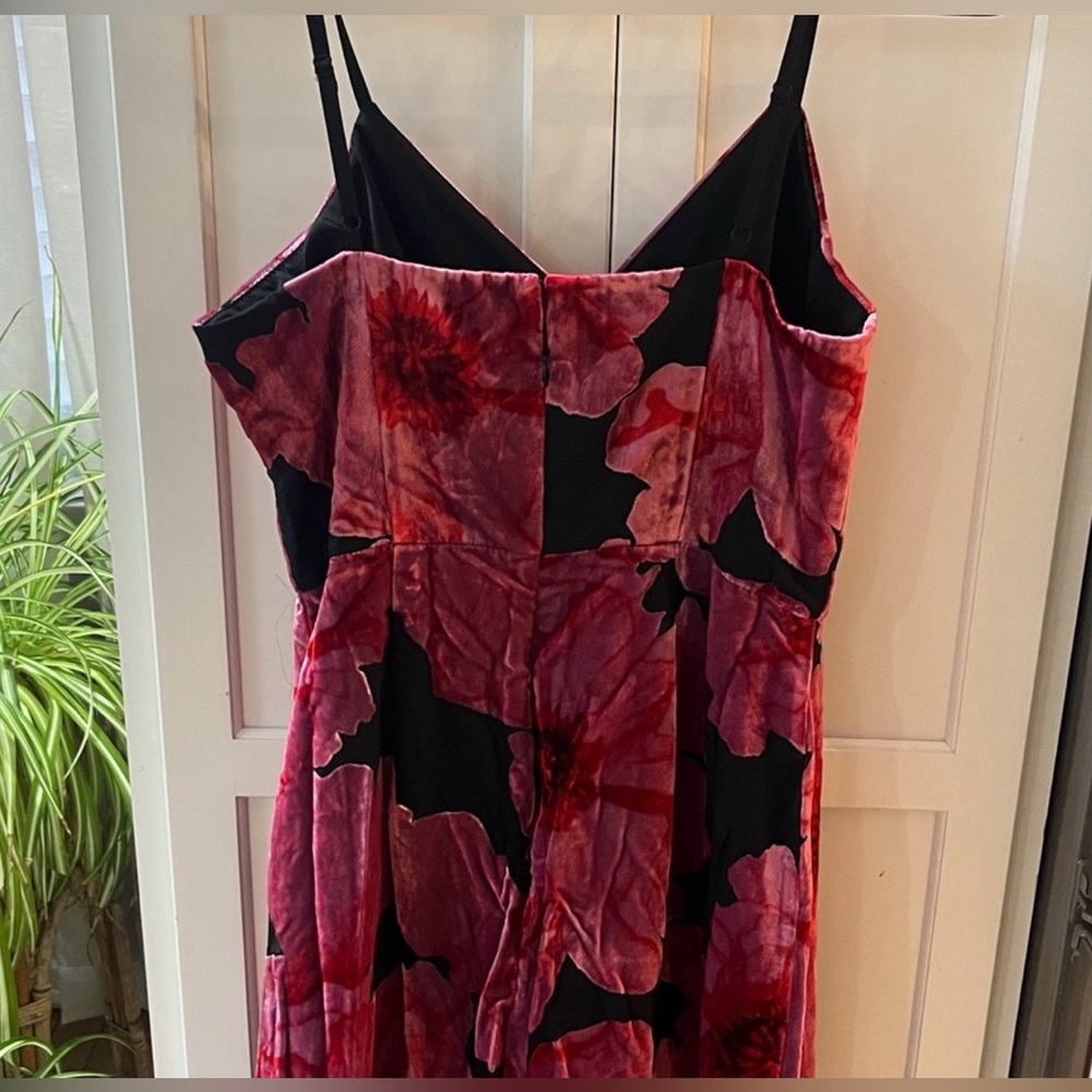 NWOT Sample Hutch Floral Velvet Burnout High-Low Dress Pink Black Estimate Sz. 4 - Picture 10 of 11